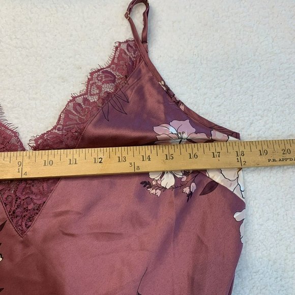 NWT INC Women's Size XS Plum Floral Night Gown Slip Dress Midi/Maxi $60 - Picture 5 of 10